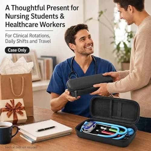 ALKOO Professional Healthcare Stethoscope Case for 3M Littmann Classic III/Cardiology IV, Black (11" L x 4.7" W x 2.4" H) | Protects Your Essential Medical Tool thumbnail 8