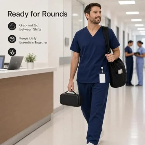 ALKOO Professional Healthcare Stethoscope Case for 3M Littmann Classic III/Cardiology IV, Black (11" L x 4.7" W x 2.4" H) | Protects Your Essential Medical Tool thumbnail 9