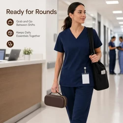 ALKOO Stethoscope Case for 3M Littmann Classic III/Cardiology IV, Brown, 27.7cm (11.02in) | Protects Your Diagnostic Tools thumbnail 9