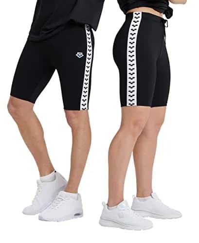 ARENA Icons Biking Caren Tight Shorts, Black/White/Black, Large | Unisex Cycling Shorts with 3D Padding thumbnail 1