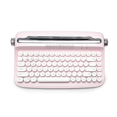YUNZII ACTTO B303 Retro Typewriter Bluetooth Keyboard (Baby Pink) | 84-Key Compact Wireless Keyboard with Integrated Stand thumbnail 4