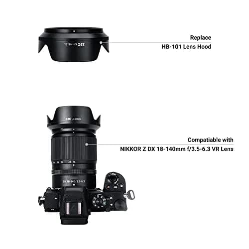JJC Lens Hood for Nikon NIKKOR Z DX 18-140mm f/3.5-6.3 VR Lens | Reversible Bayonet Mount Shade Replace HB-101 thumbnail 5