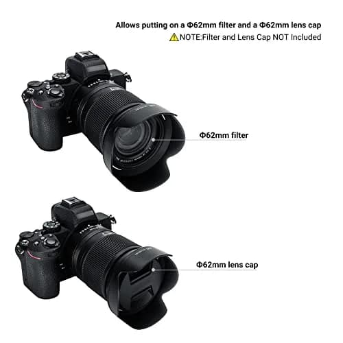 JJC Lens Hood for Nikon NIKKOR Z DX 18-140mm f/3.5-6.3 VR Lens | Reversible Bayonet Mount Shade Replace HB-101 thumbnail 2