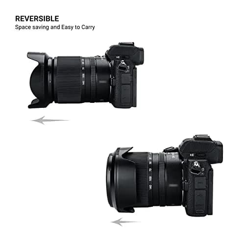JJC Lens Hood for Nikon NIKKOR Z DX 18-140mm f/3.5-6.3 VR Lens | Reversible Bayonet Mount Shade Replace HB-101 thumbnail 3