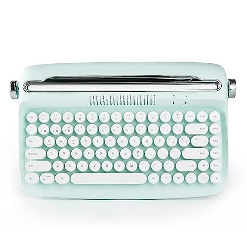 YUNZII ACTTO B303 Wireless Retro Typewriter Keyboard Sweet Mint | Bluetooth 5.0, 84-Key Compact Layout thumbnail 1
