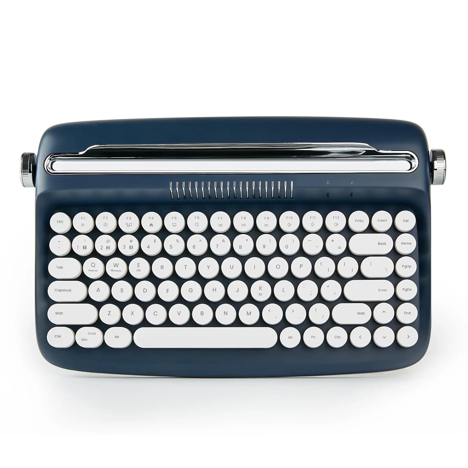 YUNZII ACTTO B303 Wireless Retro Typewriter Bluetooth Keyboard Snow White | Compact, Vintage Style — B303 - English / Midnight