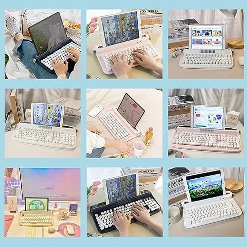 YUNZII ACTTO B303 Wireless Retro Typewriter Bluetooth Keyboard (Midnight) | Compact Vintage Design with 86 Keys thumbnail 6