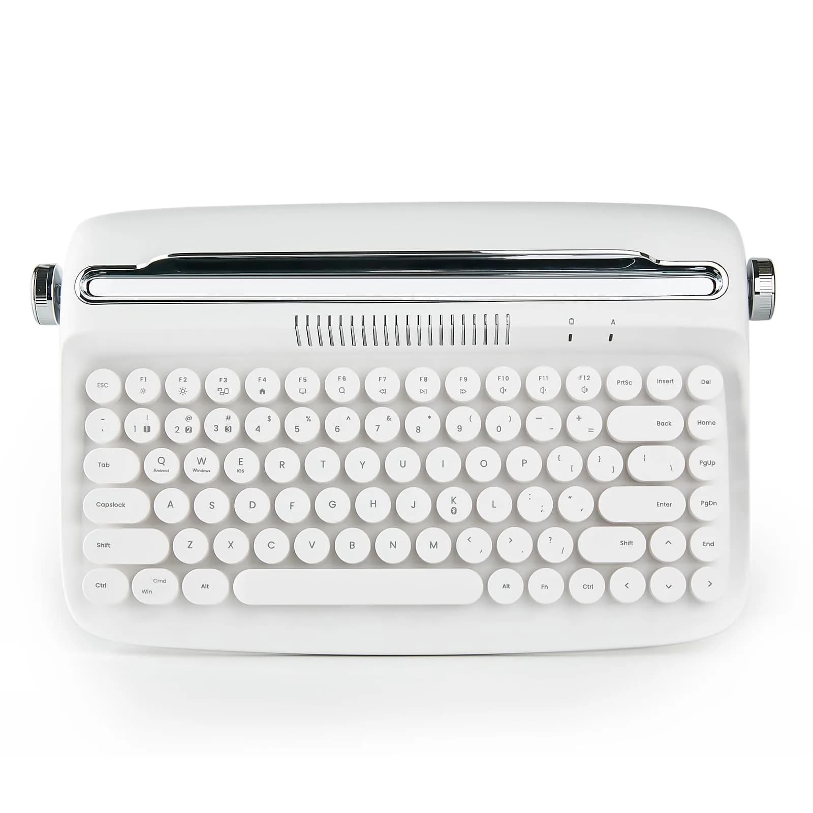YUNZII ACTTO B303 Wireless Retro Typewriter Bluetooth Keyboard Snow White | Compact, Vintage Style — B303 - English