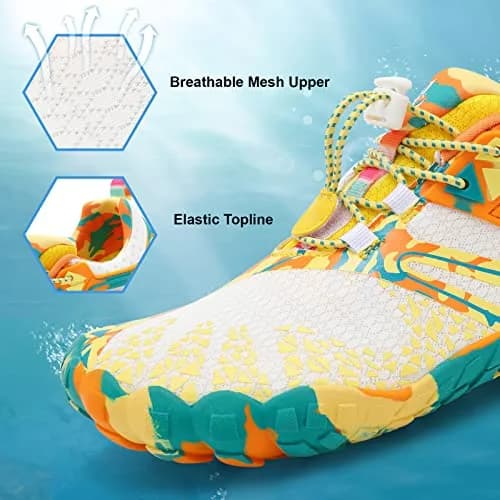 XIHALOOK Wide Toe Water Shoes for Women & Men | Beige Yellow, US Women's 7.5/Men's 6 thumbnail 4