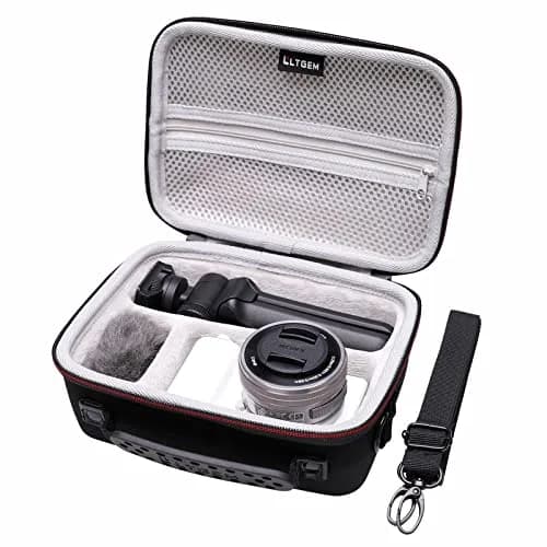 LTGEM Camera Case for Sony ZV-E10/ZV-1/ZV-1F/ZV-1 II, 20.3cm (8") L x 15.2cm (6") W x 10.4cm (4.1") H, Black+Grey | Fits Vlogger Accessory Kit thumbnail 1