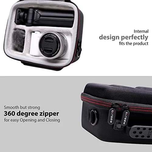 LTGEM Camera Case for Sony ZV-E10/ZV-1/ZV-1F/ZV-1 II, 20.3cm (8") L x 15.2cm (6") W x 10.4cm (4.1") H, Black+Grey | Fits Vlogger Accessory Kit thumbnail 5