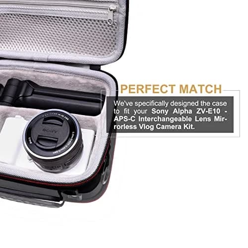 LTGEM Camera Case for Sony ZV-E10/ZV-1/ZV-1F/ZV-1 II, 20.3cm (8") L x 15.2cm (6") W x 10.4cm (4.1") H, Black+Grey | Fits Vlogger Accessory Kit thumbnail 6