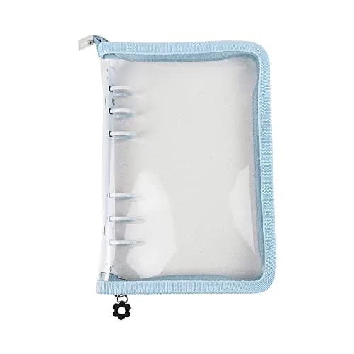 Mogoostry A6 Binder Cover Refillable 6 Ring Notebook Blue | Portable Personal Organizer thumbnail 1