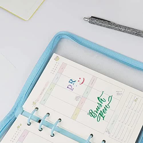 Mogoostry A6 Binder Cover Refillable 6 Ring Notebook Blue | Portable Personal Organizer thumbnail 5