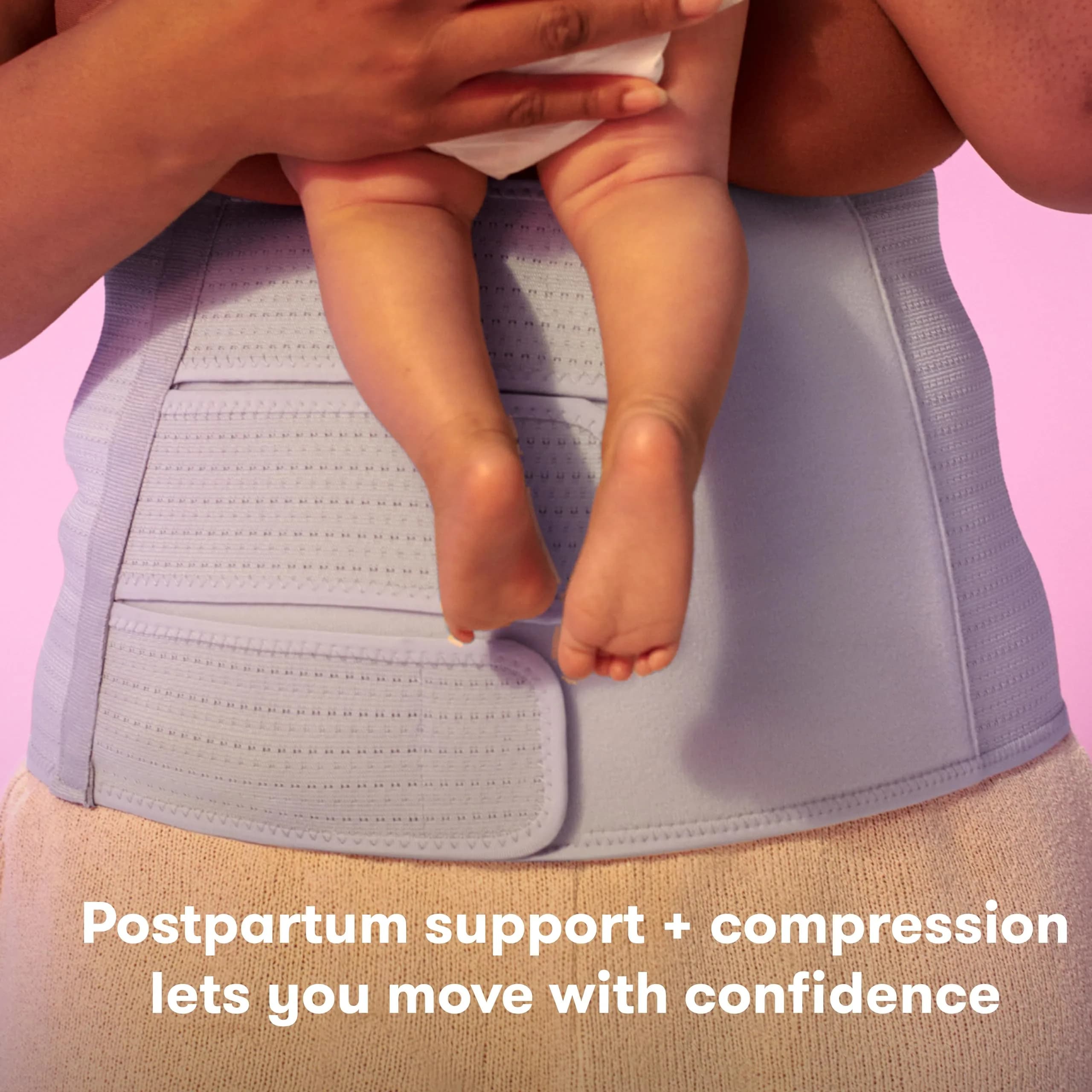 Frida Mom Belly Binder Postpartum Recovery Support 9" High | Adjustable Compression Wrap for Natural & C-Section Birth - view 2