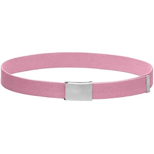 Falari Canvas Web Belt 2 Pack Black & Pink with Silver Buckle | Fully Adjustable Cut-to-Fit for Men (135cm / 53in) thumbnail 4