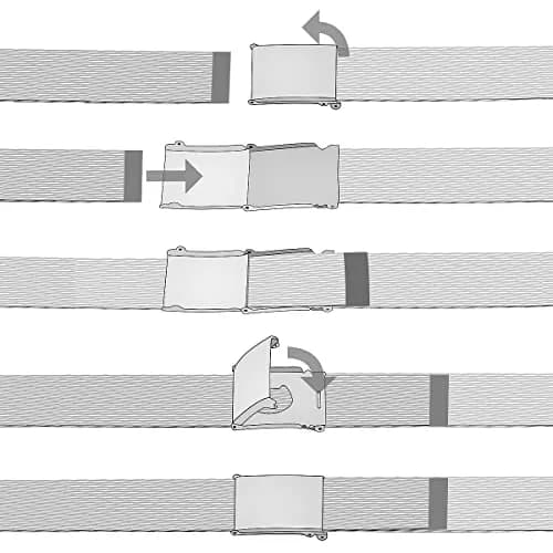Falari Canvas Web Belt 2-Pack 38cm (1.5 Inch) | Fully Adjustable Cut-to-Fit Flip Top Buckle Belt for Men thumbnail 6