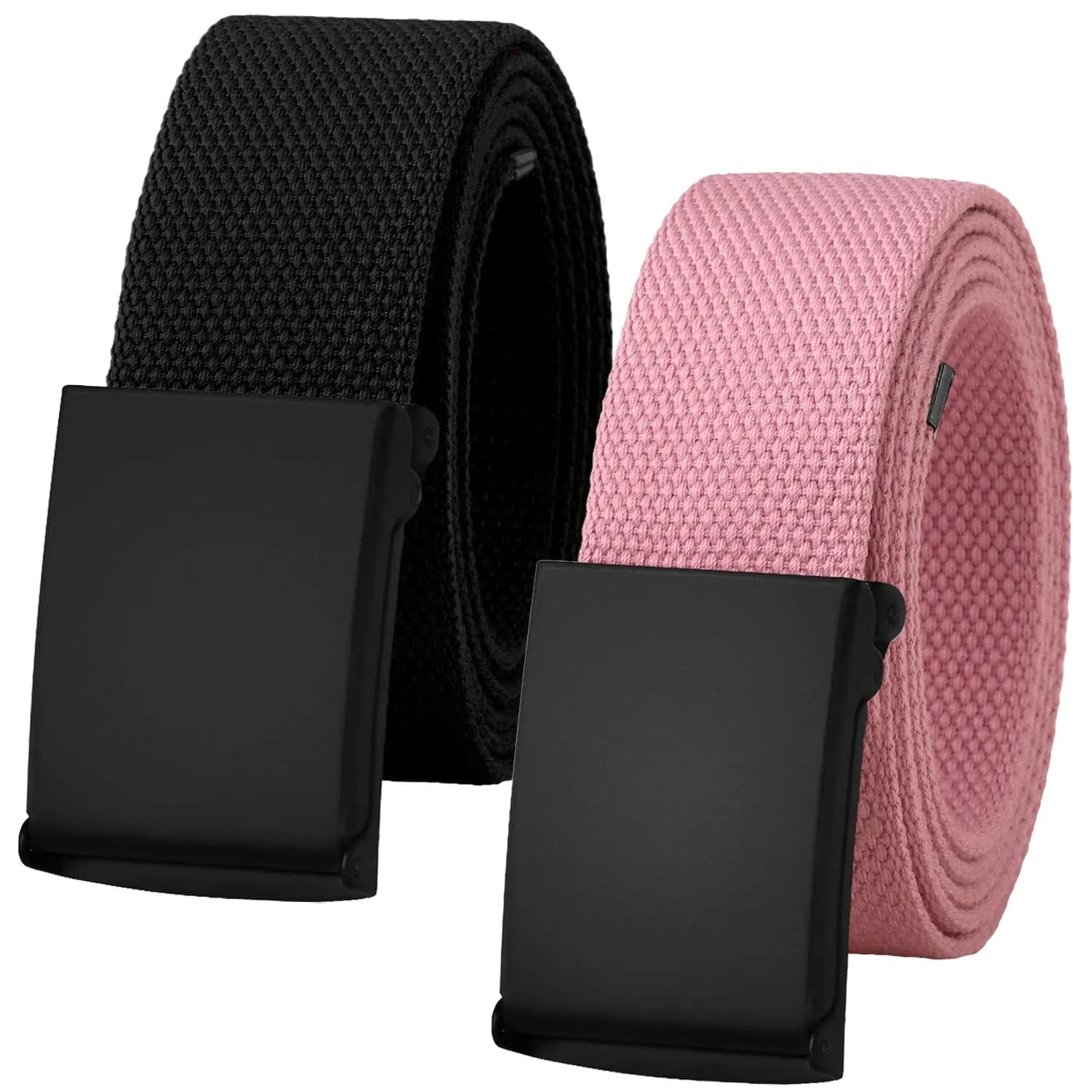 Falari Canvas Web Belt 2-Pack 38cm (1.5 Inch) | Fully Adjustable Cut-to-Fit Flip Top Buckle Belt for Men - main product image