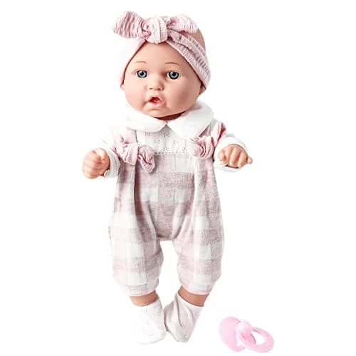 Enjoyin 12'' Baby Doll in Gift Box with Pink Cloths, Pacifier, Blanket & Bottle | Kid-Friendly Gift Set thumbnail 8