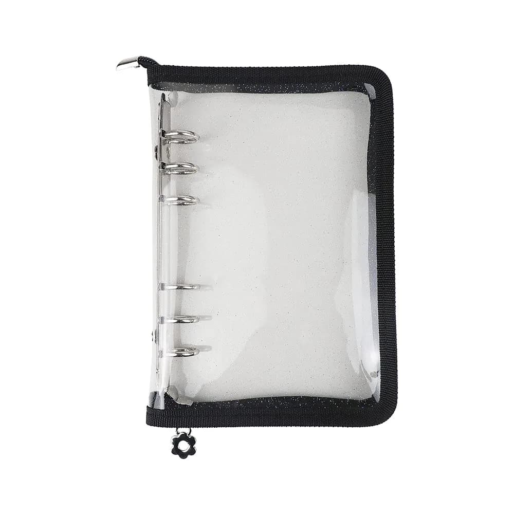 Mogoostry A6 Binder Cover Refillable 6 Ring | Clear PVC Zipper Folder for Personal Organizer