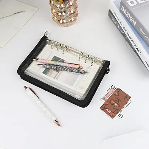 Mogoostry A6 Binder Cover Refillable 6 Ring | Clear PVC Zipper Folder for Personal Organizer thumbnail 7