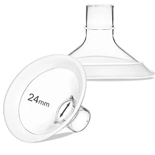 PumpMom-us 24mm Oval Flange Breast Shields for Medela Pumps, 2 Count (48ml) | Compatible with Medela Pump Parts thumbnail 1