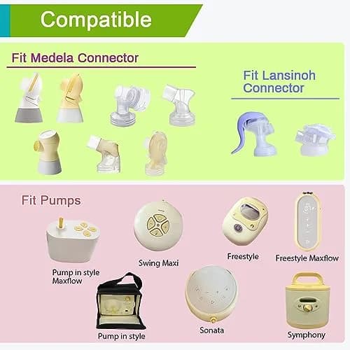 PumpMom-us 24mm Oval Flange Breast Shields for Medela Pumps, 2 Count (48ml) | Compatible with Medela Pump Parts thumbnail 2