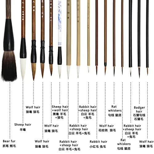 Whaline 18Pcs Chinese Calligraphy Brushes Set with Writing Paper & Roll-up Holder | Kanji Japanese Sumi Drawing Brushes for Watercolor Art Ceramic Ink Painting thumbnail 2