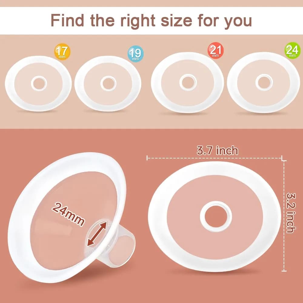 PUMPMOM-US 24mm Flanges Compatible with Spectra S2 S1 Breastpump Parts | BPA-Free Breast Pump Accessories - view 6