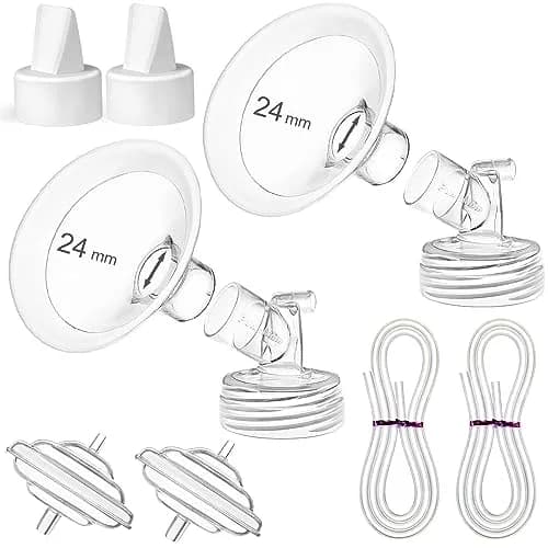 PUMPMOM-US 24mm Flange Pump Parts for Spectra S1/S2/9+ Breast Pumps | 8-Piece Set thumbnail 1