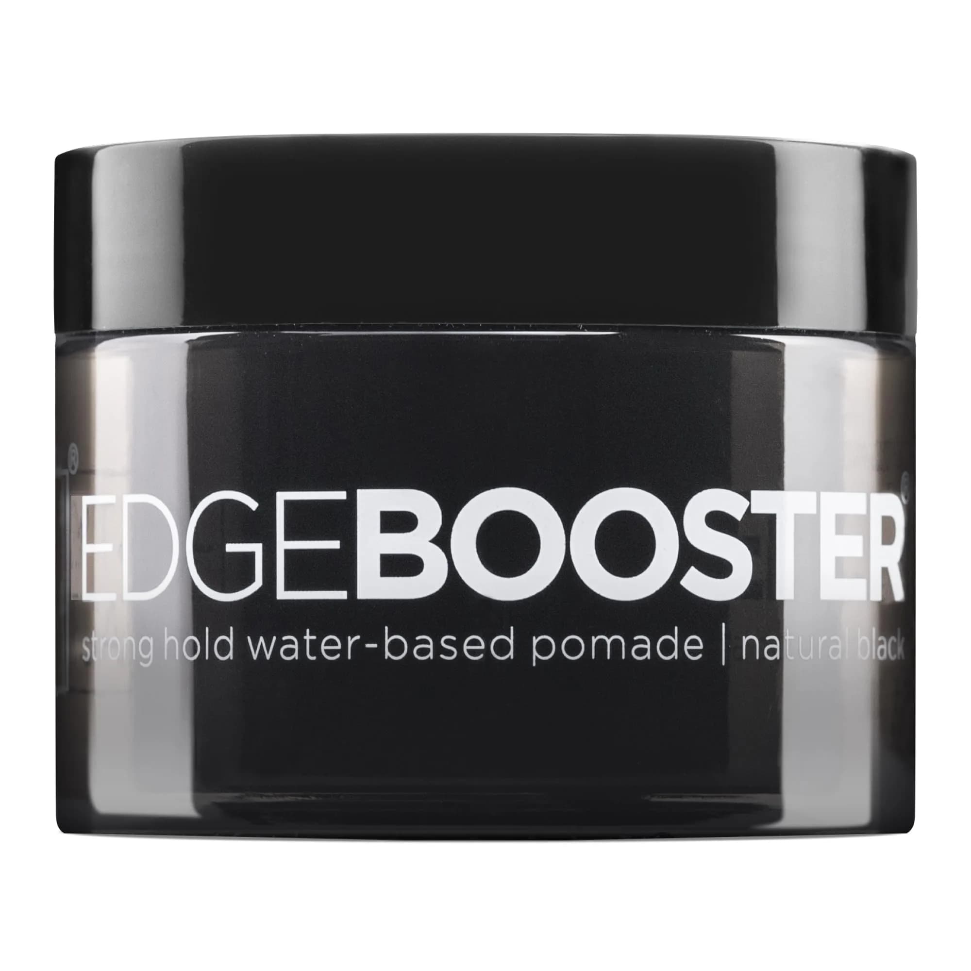 Style Factor EDGE BOOSTER HIDEOUT Water-Based Pomade | Strong Hold & Gray Coverage | Slick Styling for Flyaways & Roots | High Shine Finish | Natural Black | 3.38 oz — Pomade Black