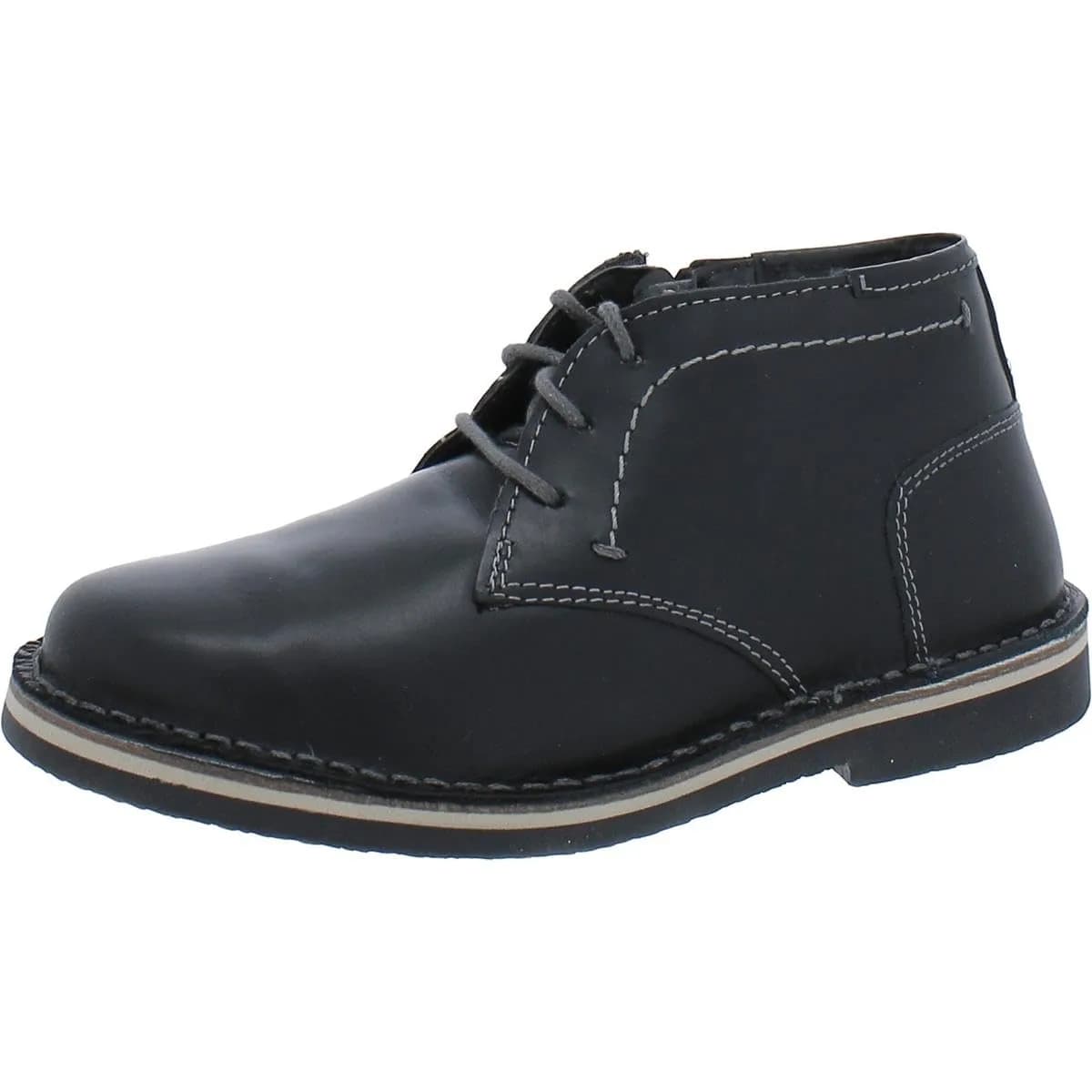 Steve Madden Boys Harkeen Chukka Boot, Black Leather, 10 | Classic Modern Style with Comfort
