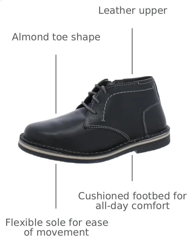 Steve Madden Boys Harkeen Chukka Boot, Black Leather, 10 | Classic Modern Style with Comfort thumbnail 3