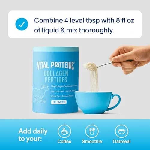 Vital Proteins Collagen Peptides Powder Unflavored 537g (19.3oz) | Supports Hair, Skin, Nails, Bones & Joints thumbnail 5