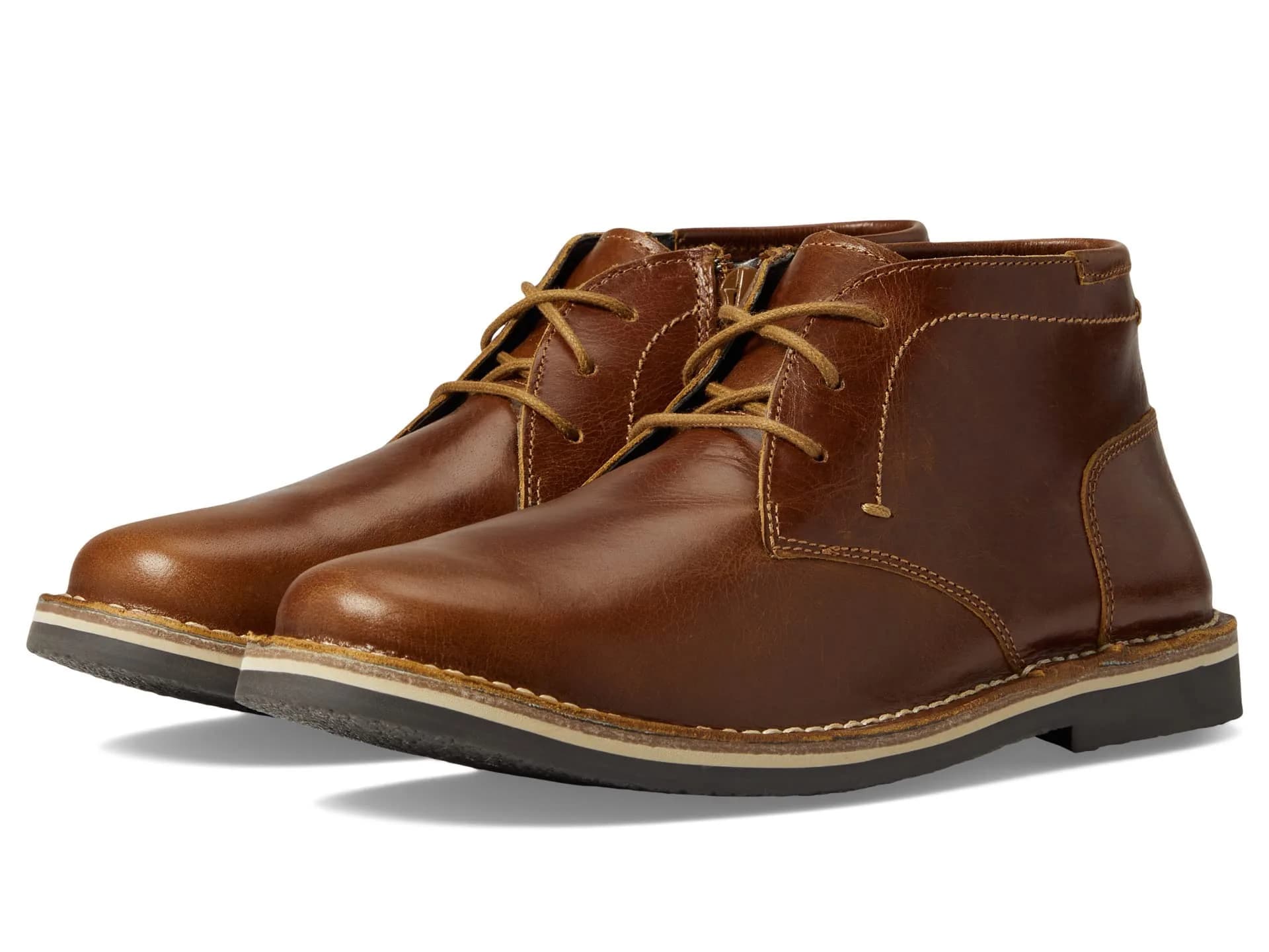 Steve Madden Boys Harkeen Chukka Boot, Cognac Leather, 11 | Classic Leather Design with Comfort