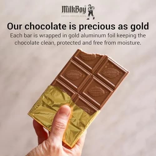 MilkBoy Swiss Chocolates Milk Chocolate Bars, Caramel Salt 3 oz | Swiss Gourmet Chocolate Gift thumbnail 5