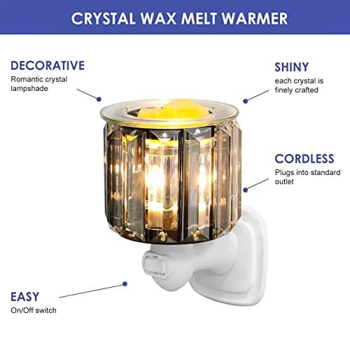 DRQ Plug in Wax Warmer- Crystal Accent, Modern Design, 3.4"L x 3.3"W x 4.2"H | Safe, Easy to Use thumbnail 4
