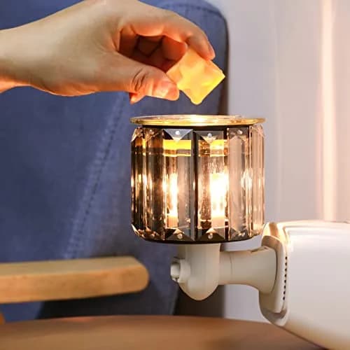 DRQ Plug in Wax Warmer- Crystal Accent, Modern Design, 3.4"L x 3.3"W x 4.2"H | Safe, Easy to Use thumbnail 2
