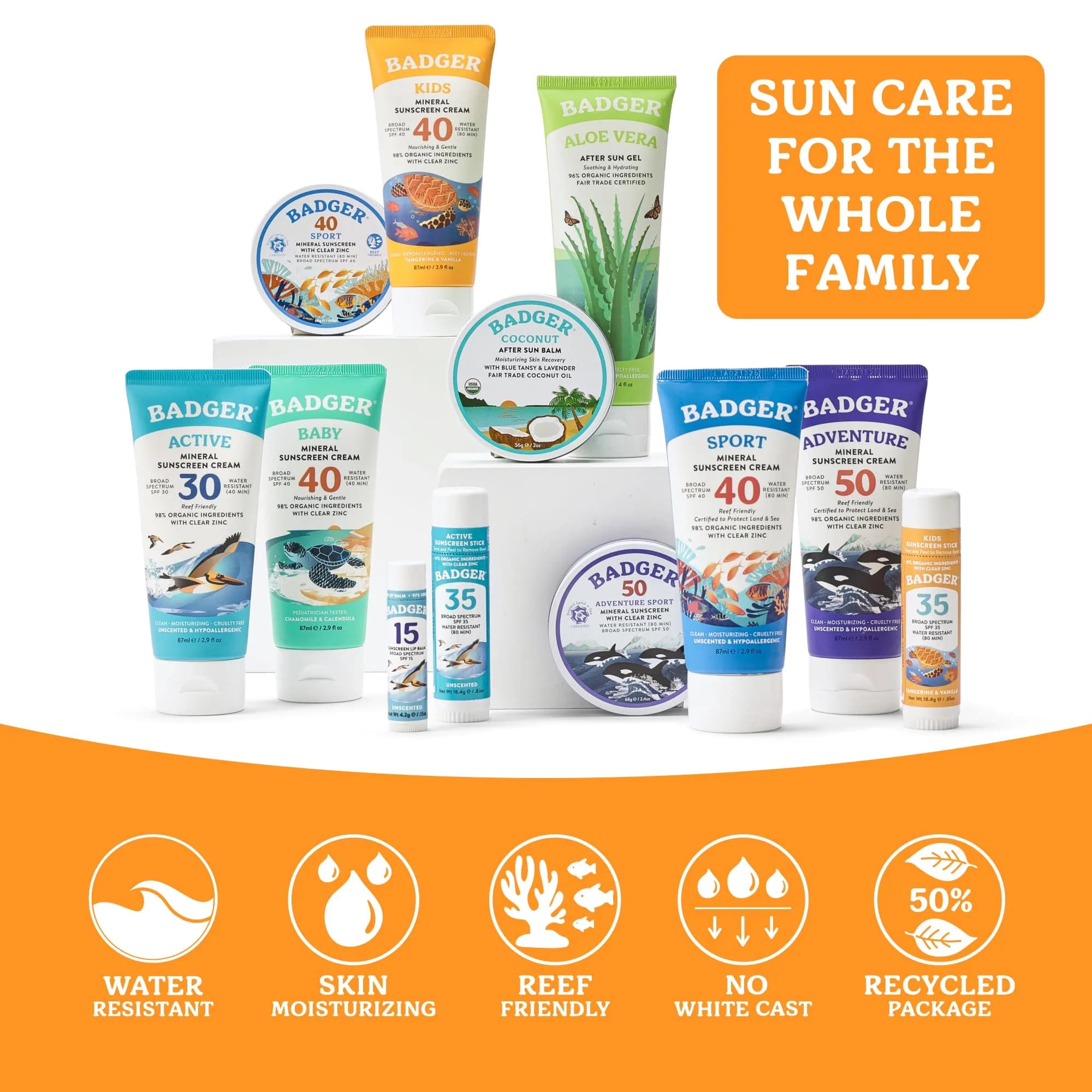 Badger Kids Mineral Sunscreen Cream SPF 40, 164ml (5.8 Fl Oz) | Reef Safe, Hawaii Approved - view 6