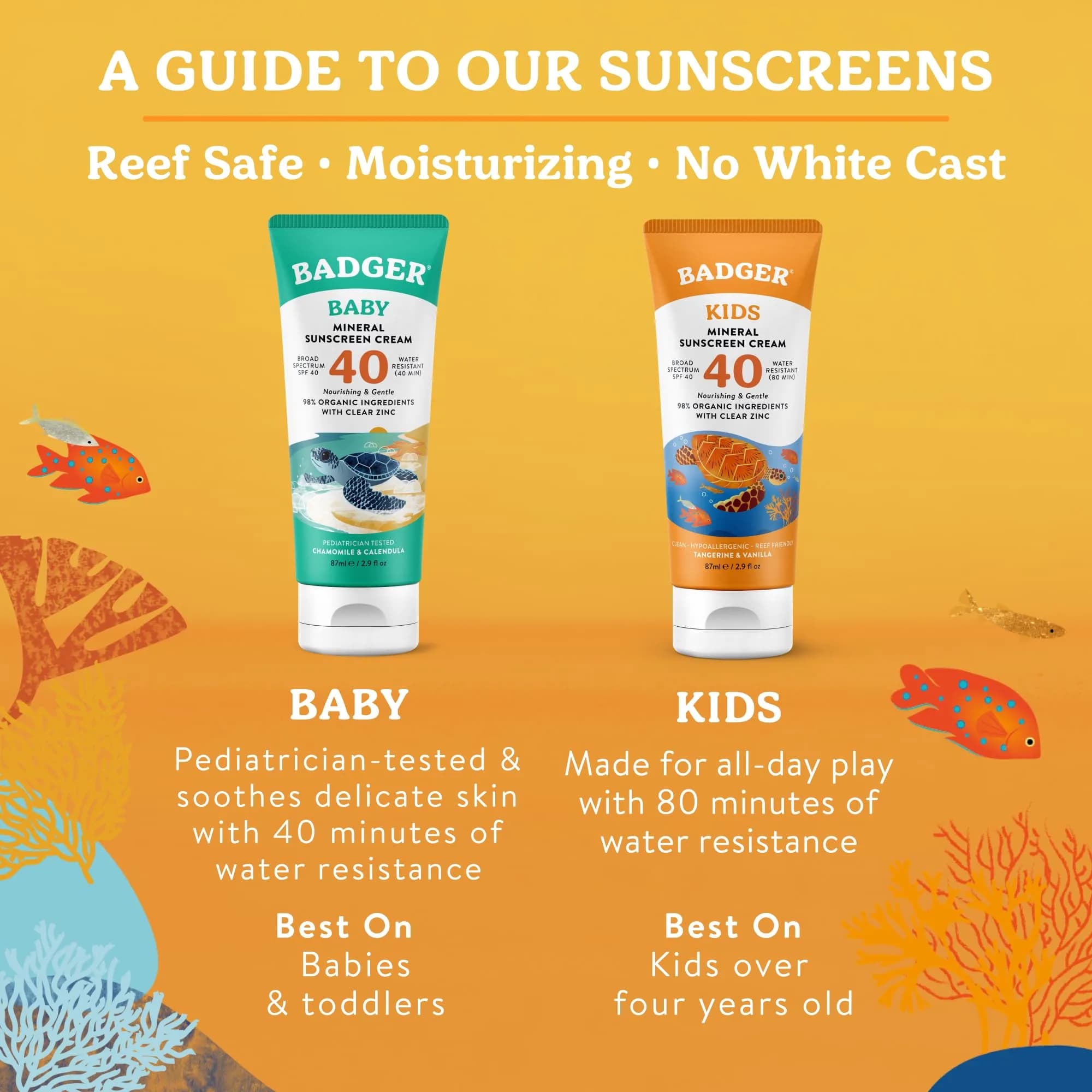 Badger Kids Mineral Sunscreen Cream SPF 40, 164ml (5.8 Fl Oz) | Reef Safe, Hawaii Approved - view 8