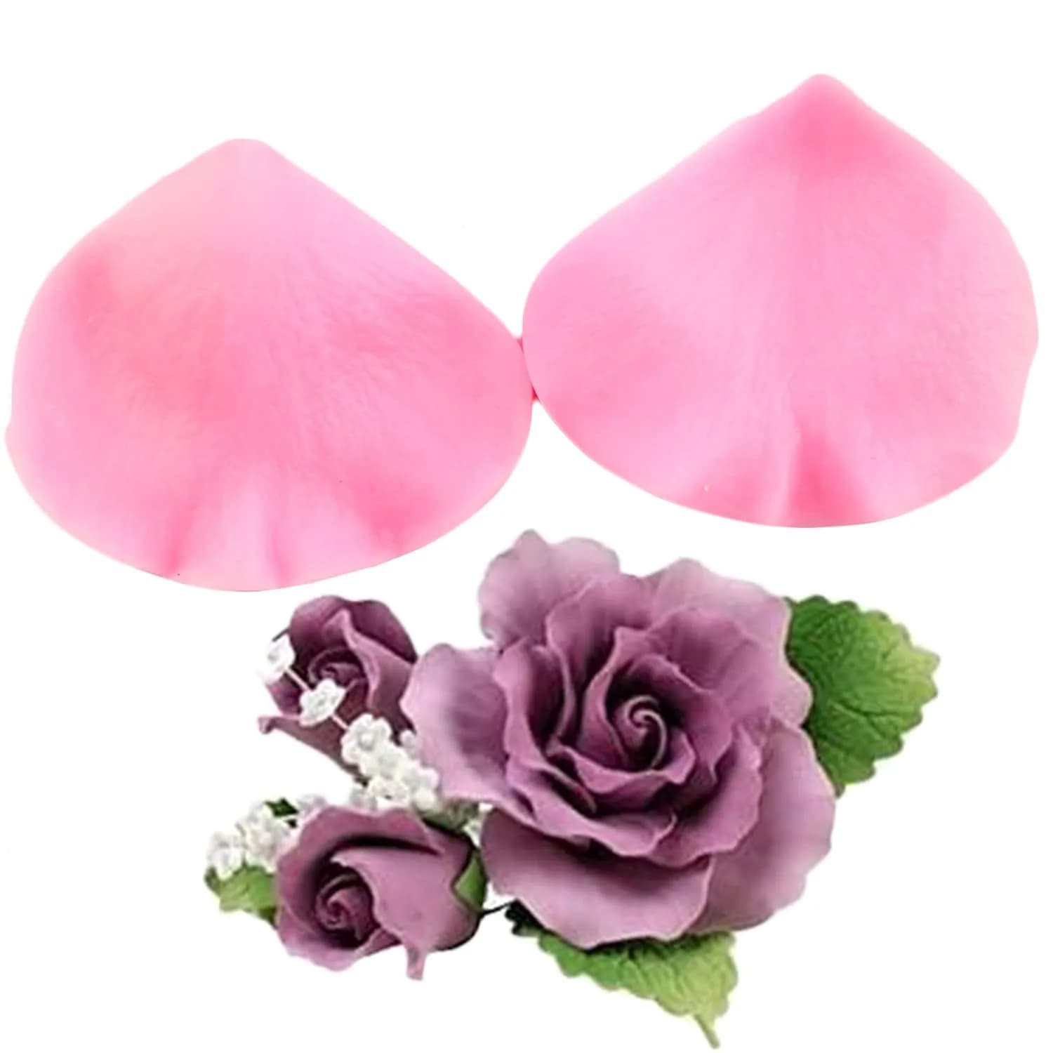 ZiXiang Flower Silicone Veining Molds Set of 6 | Rose Peony Daisy Orchid Fondant Molds for Cake Decorating - view 7