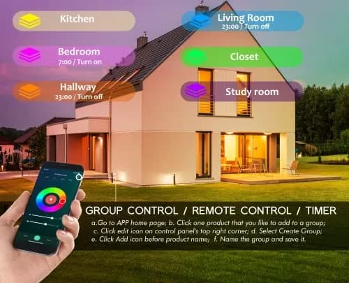 CLOUDY BAY 3 inch Smart WiFi LED Recessed Lights | RGBCW Color Changing, Alexa & Google Compatible, No Hub, 2700K-6500K, IC Rated thumbnail 6