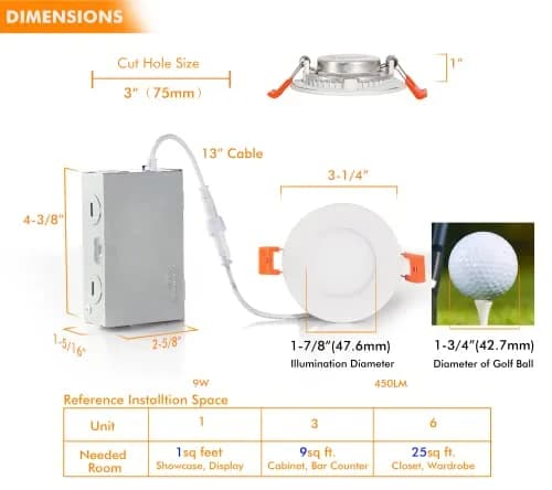 CLOUDY BAY 3 inch Smart WiFi LED Recessed Lights | RGBCW Color Changing, Alexa & Google Compatible, No Hub, 2700K-6500K, IC Rated thumbnail 2