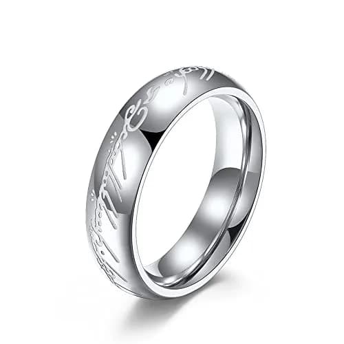 Meilord 6mm Ring of Lord for Men and Women Silver | Glow-in-Dark Wedding Band Comfort Fit thumbnail 1