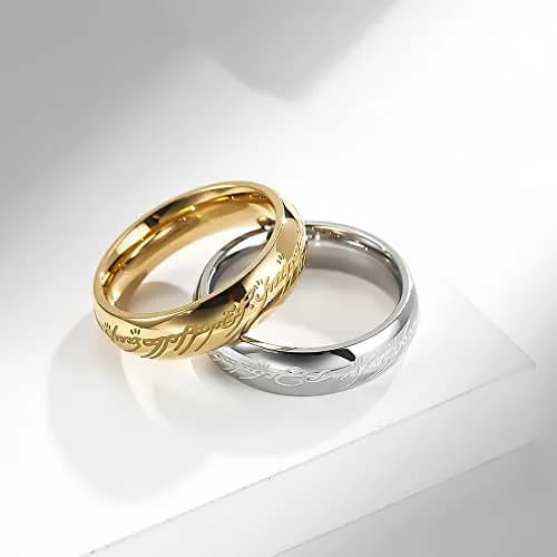 Meilord 6mm Ring of Lord for Men and Women Silver | Glow-in-Dark Wedding Band Comfort Fit thumbnail 4