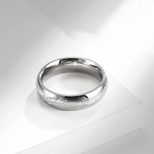 Meilord 6mm Stainless Steel Luminous Ring | Glows in Dark, Comfort Fit Wedding Band thumbnail 2