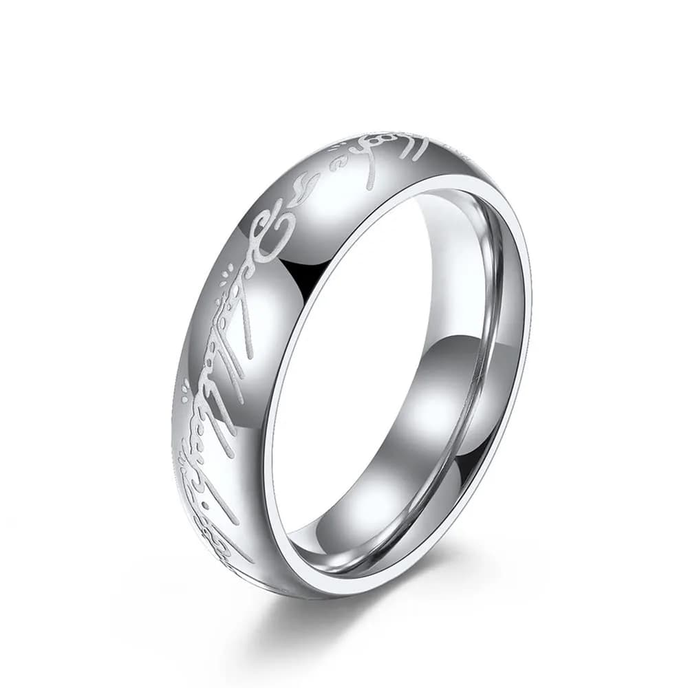 Meilord 6mm Ring of Lord for Men and Women Silver | Glows in The Dark, Comfort Fit, Wedding & Anniversary — Silver