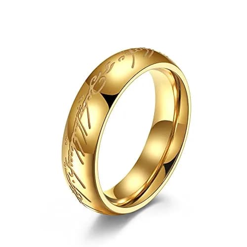 Meilord 6mm Lord of The Rings Ring for Men & Women Gold Silver Glow | Comfort Fit, Glows in Dark (70-120 chars) thumbnail 1