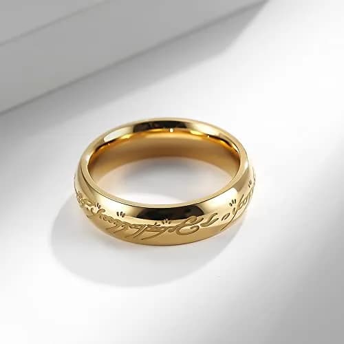 Meilord 6mm Lord of The Rings Ring for Men & Women Gold Silver Glow | Comfort Fit, Glows in Dark (70-120 chars) thumbnail 2