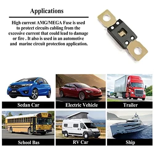 parts PTT 60 Amp Bolt Down Fuse 2-Pack | 32V DC Time Delay MEGA/AMG Fuse for Automotive & Marine thumbnail 6